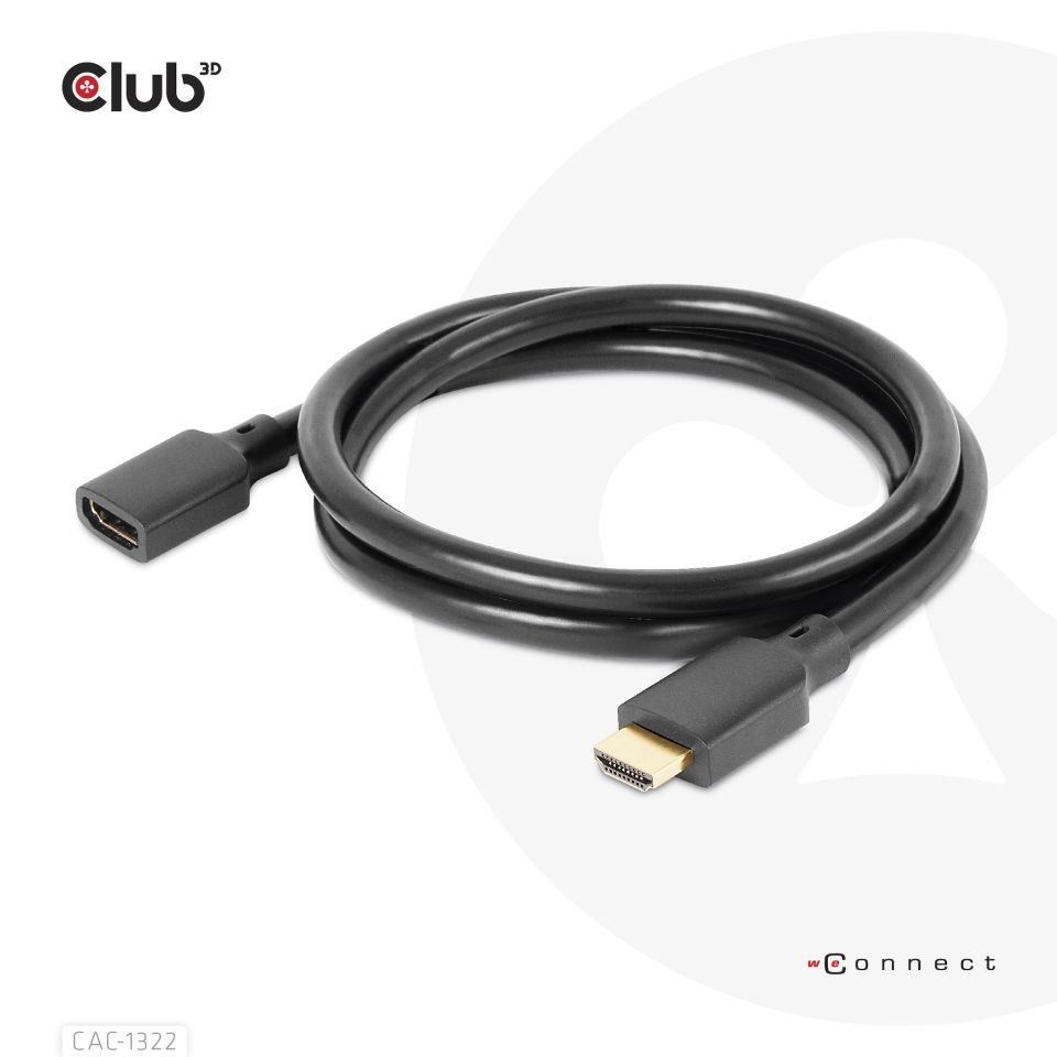 Club3D prodlužovací Ultra rychlý HDMI kabel,  4K120Hz,  8K60Hz,  48Gbps,  M/ F,  1m,  30 AWG1 