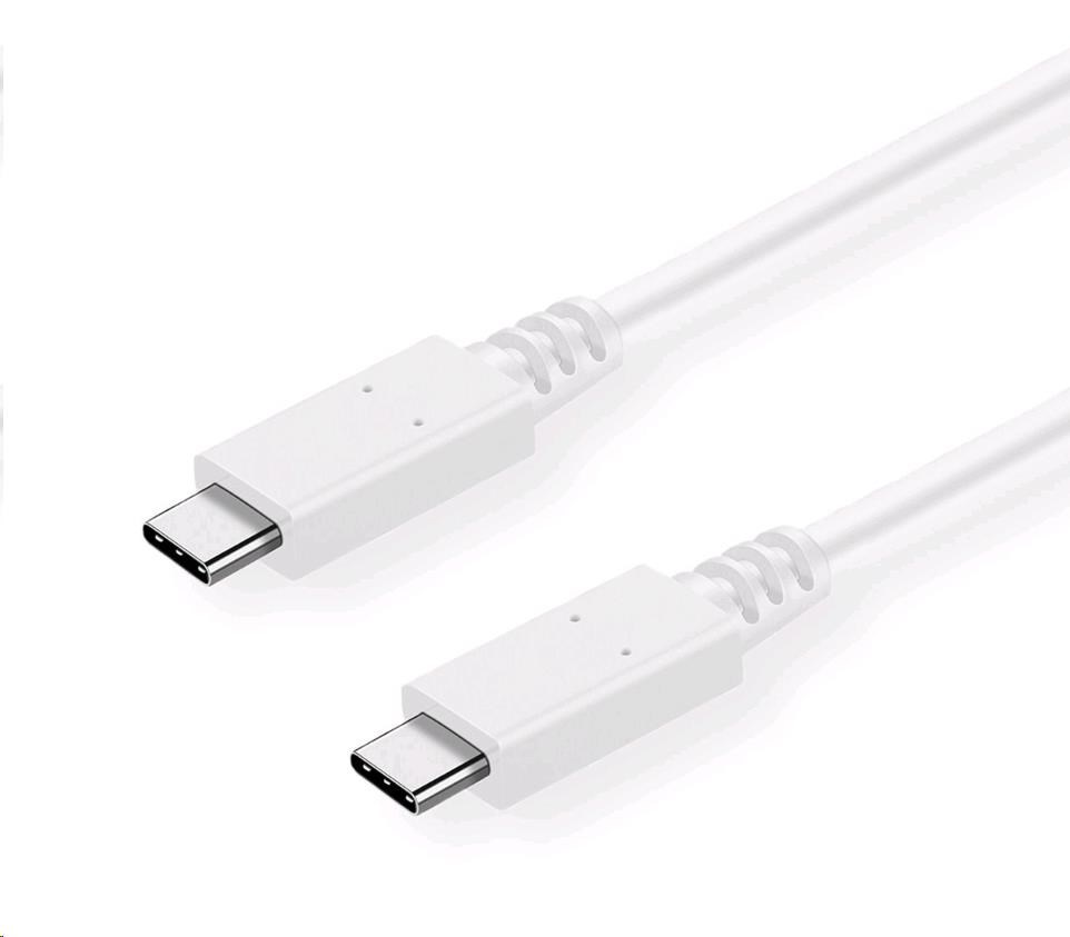 C-TECH kabel USB 3.2,  Type-C (CM/ CM),  PD 100W,  20Gbps,  1m,  bílý0 