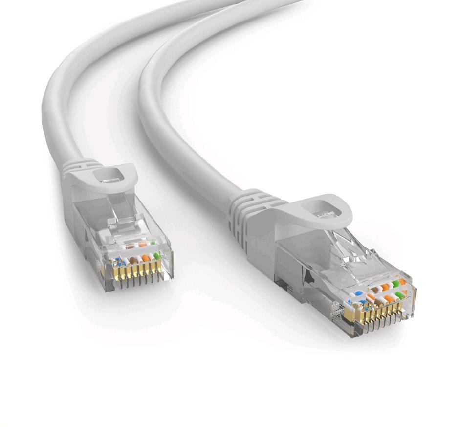 C-TECH kabel patchcord Cat6e,  UTP,  šedý,  5m0 