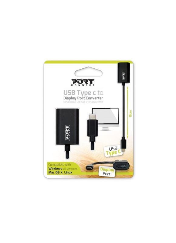 PORT konvertor USB-C /  DP (displej port),  délka kabelu 15 cm1 