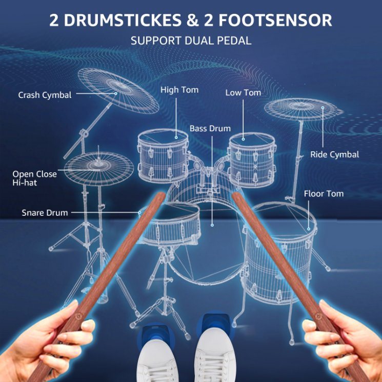 Smart Bubnovací Paličky AeroBand PocketDrum 2 PLUS - dřevo1 