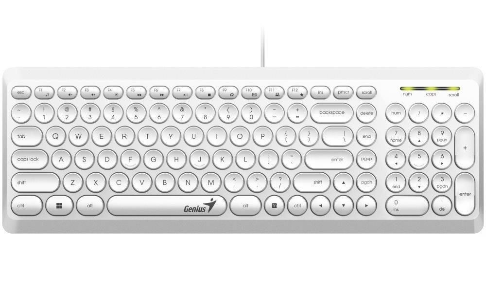 GENIUS klávesnice Slimstar Q200 White/  Drátová/  USB/  bílá/  retro design/  CZ+SK layout0 