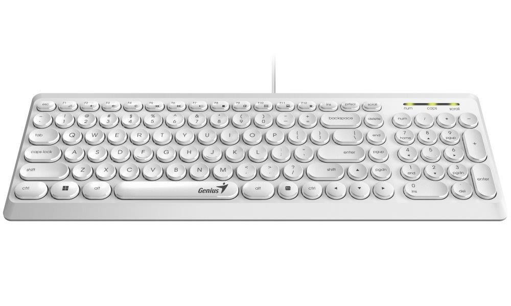 GENIUS klávesnice Slimstar Q200 White/  Drátová/  USB/  bílá/  retro design/  CZ+SK layout3 