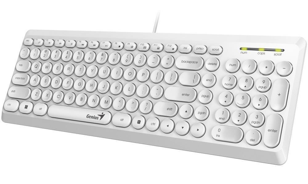 GENIUS klávesnice Slimstar Q200 White/  Drátová/  USB/  bílá/  retro design/  CZ+SK layout2 