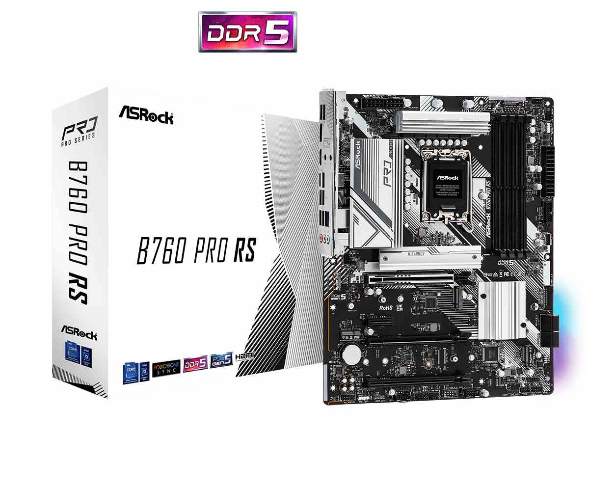 ASRock MB Sc LGA1700 B760 PRO RS,  Intel B760,  4xDDR5,  1xDP,  1xHDMI0 
