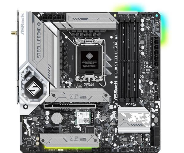 ASRock MB Sc LGA1700 B760M STEEL LEGEND WIFI,  Intel B760,  4xDDR5,  1xDP,  1xHDMI,  WI-FI,  mATX1 