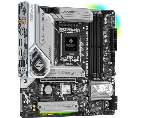 ASRock MB Sc LGA1700 B760M STEEL LEGEND WIFI,  Intel B760,  4xDDR5,  1xDP,  1xHDMI,  WI-FI,  mATX3 