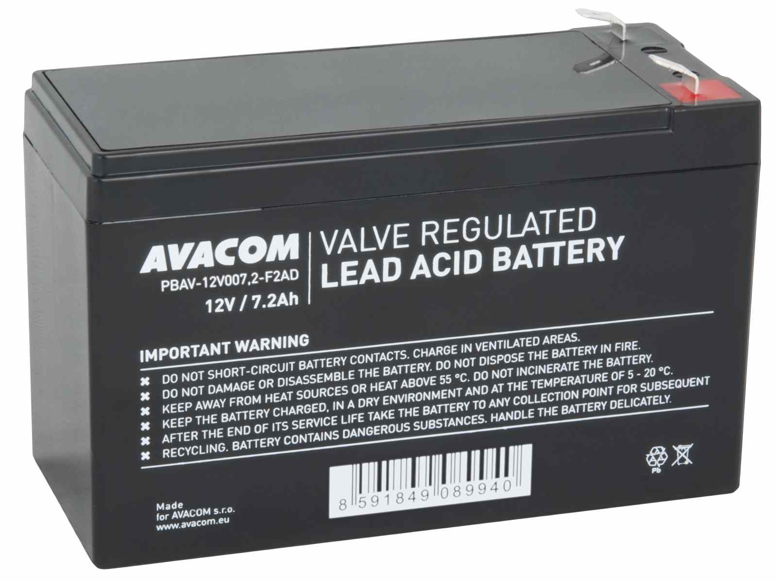 AVACOM baterie 12V 7, 2Ah F2 DeepCycle (PBAV-12V007, 2-F2AD)0 