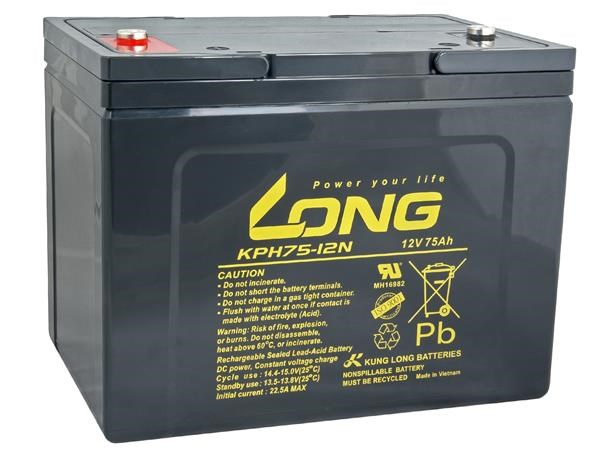 LONG baterie 12V 75Ah M6 HighRate LongLife 12 let (KPH75-12N)0 