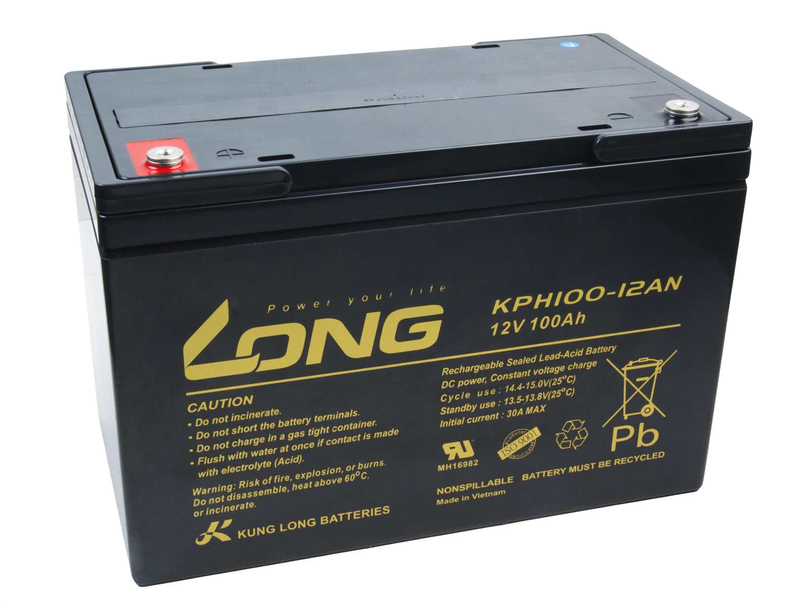 LONG baterie 12V 100Ah M6 HighRate LongLife 12 let (KPH100-12AN)0 