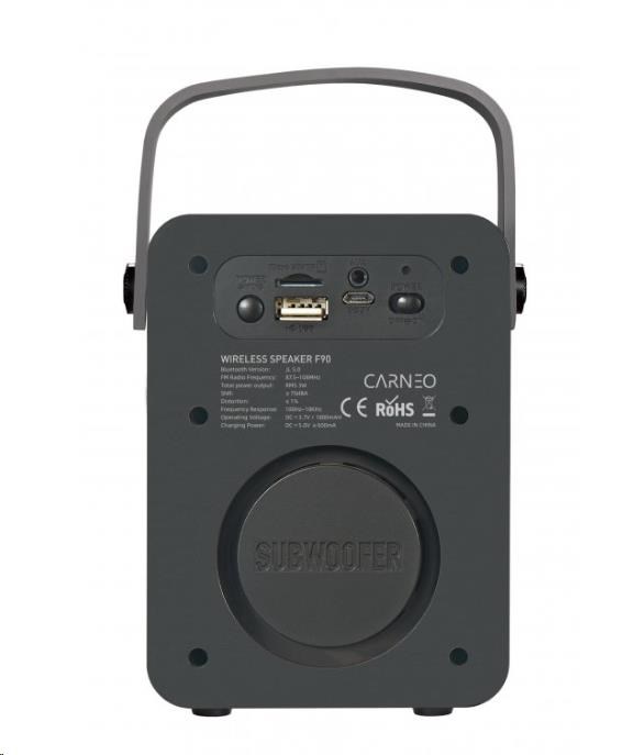 CARNEO F90 FM rádio, bluetooth reproduktor, čierny1 