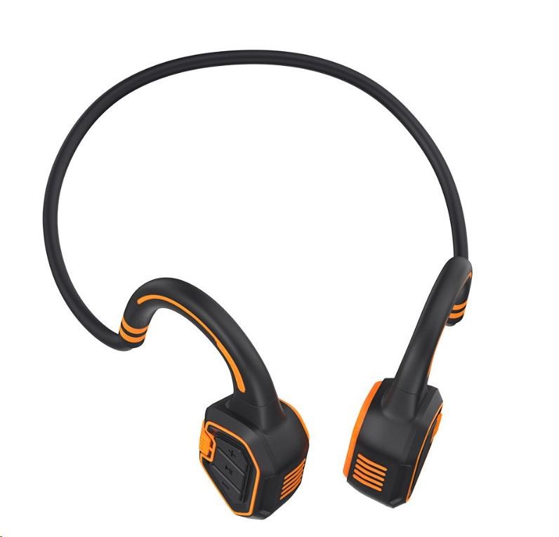 EVOLVEO bezdrátová sluchátka BoneSwim MP3 16GB,  na lícní kosti,  oranžová2 