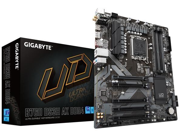 GIGABYTE MB Sc LGA1700 B760 DS3H AX DDR4,  Intel B760,  4xDDR4,  1xDP,  1xHDMI,  WI-FI0 