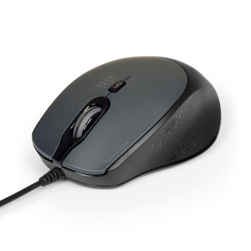 PORT optická myš SILENT, USB-A/USB-C, 3600 DPI, černá2 