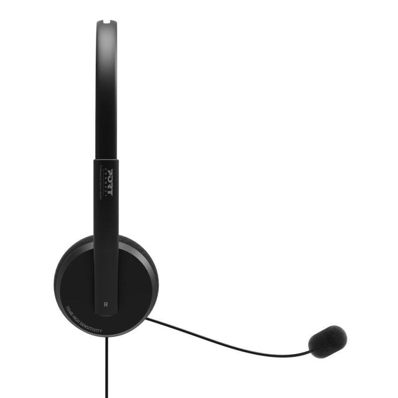 PORT stereo headset s mikrofonem,  USB-A,  černá5 