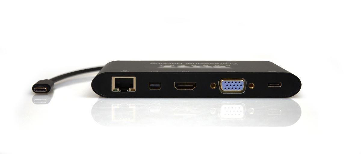 PORT dokovací stanice 8v1 , LAN,  HDMI,  mini Display Port,  VGA,  USB-C 60W,  3x USB-A, 4 