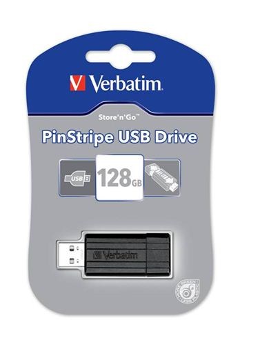 VERBATIM USB Flash Disk Store "n" Go PinStripe 128GB - Black1 