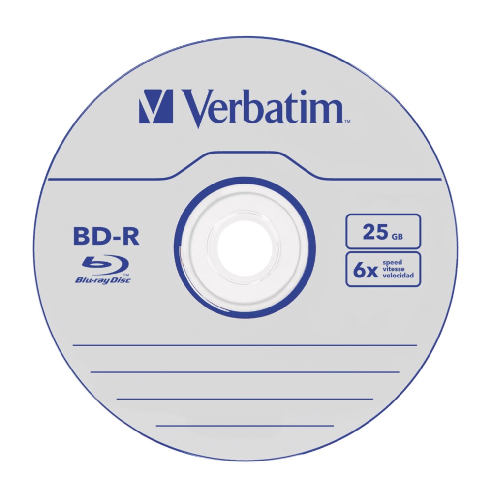VERBATIM BD-R SL Datalife (25-pack)Blu-Ray/Spindle/6x/25GB WHITE BLUE SURFACE1 