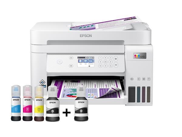 Atramentová tlačiareň EPSON EcoTank L6276,  3v1,  A4,  1200x4800dpi,  33 str./ min,  USB,  Wi-Fi,  LAN,  biela,  3 roky záruka po4 