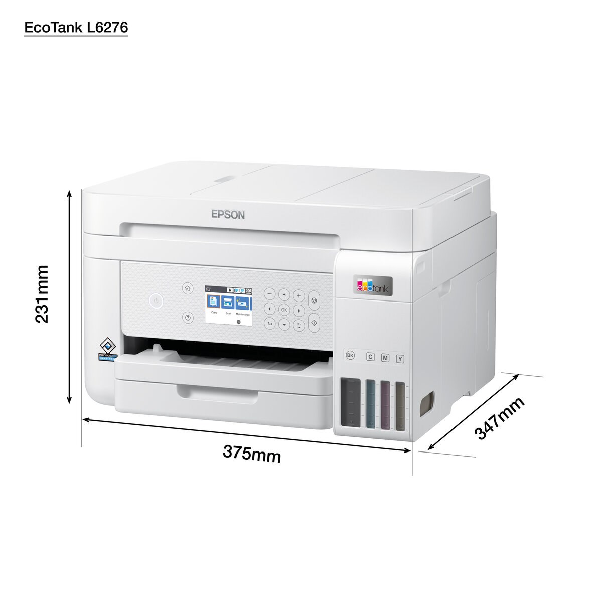 Atramentová tlačiareň EPSON EcoTank L6276,  3v1,  A4,  1200x4800dpi,  33 str./ min,  USB,  Wi-Fi,  LAN,  biela,  3 roky záruka po1 