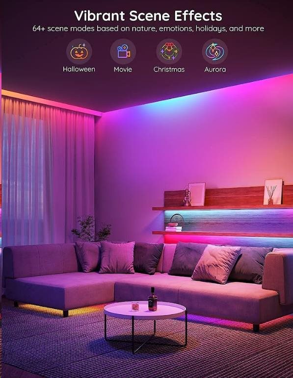 Govee RGBIC Basic Wi-Fi + Bluetooth LED Strip Lights (10 Meter)5 