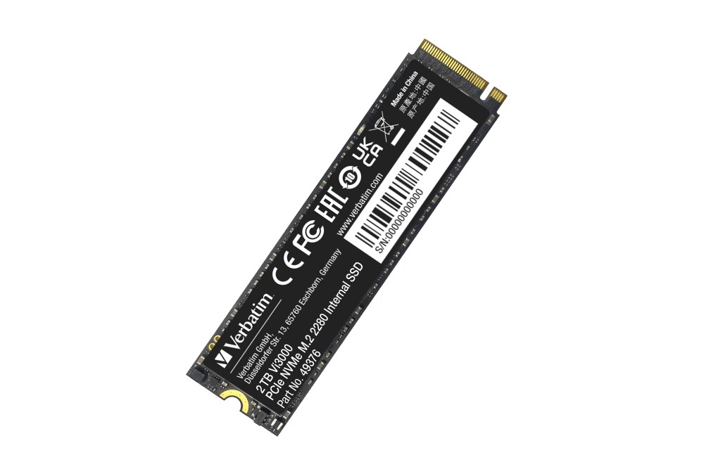 VERBATIM SSD Vi3000 Internal PCIe NVMe M.2 SSD 2TB ,  W 3000/  R 3300 MB/ s0 