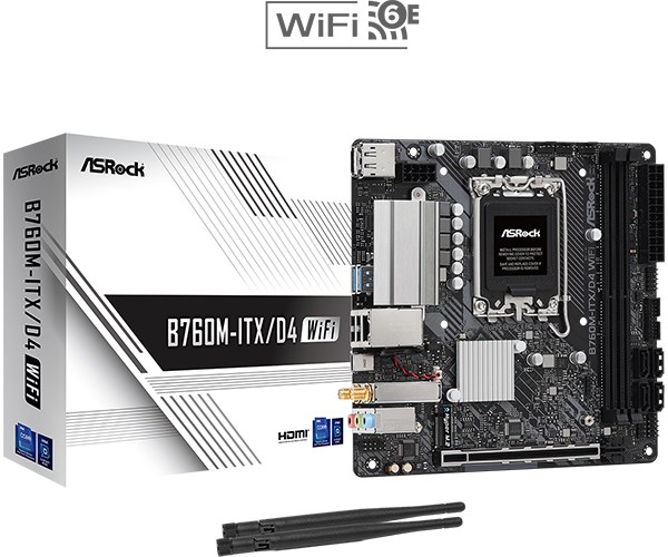 ASRock MB Sc LGA1700 B760M-ITX/ D4 WiFi,  Intel B760,  2xDDR4,  1xDP,  1xHDMI,  mini-ITX0 
