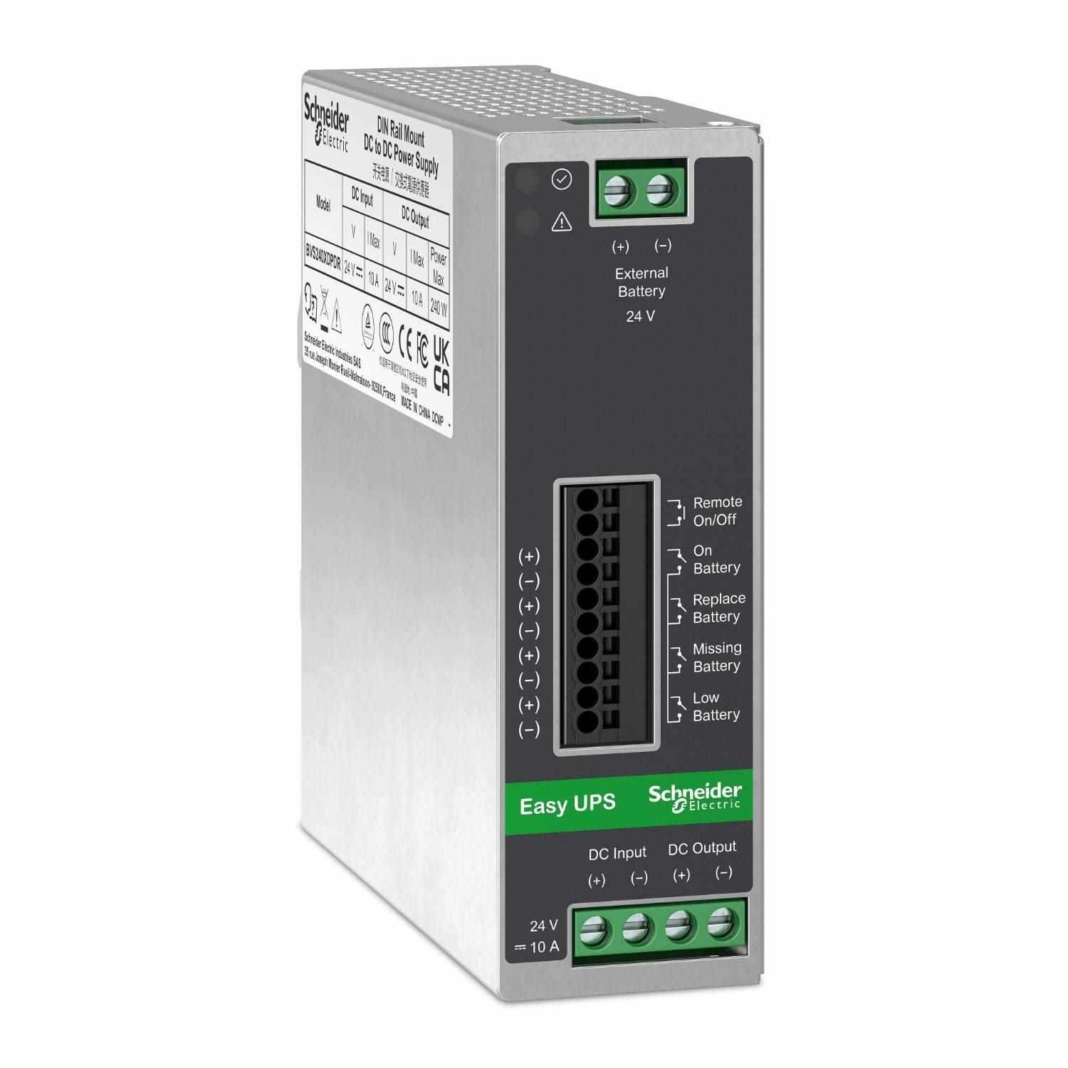 APC EASY UPS Din Rail Mount Switch Power Supply Battery Back Up 24V DC 10 A,  240W1 