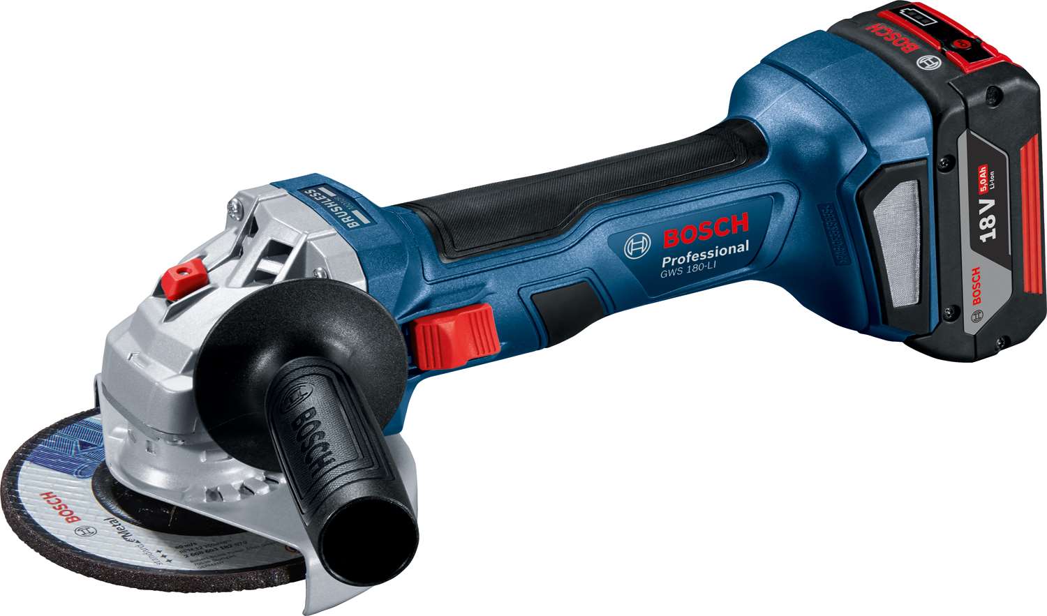 BOSCH GWS 180-LI,  akumulátorová úhlová bruska,  11.000 ot/ min,  125 mm1 