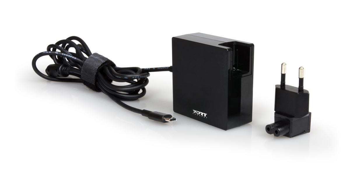PORT napájecí adaptér k notebooku,  5-20V,  3-3, 2A,  65W,  USB-C konektor,  EU + UK0 