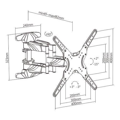 Kvalitní otočný sklopný držák Tv Fiber Mounts SP5003 