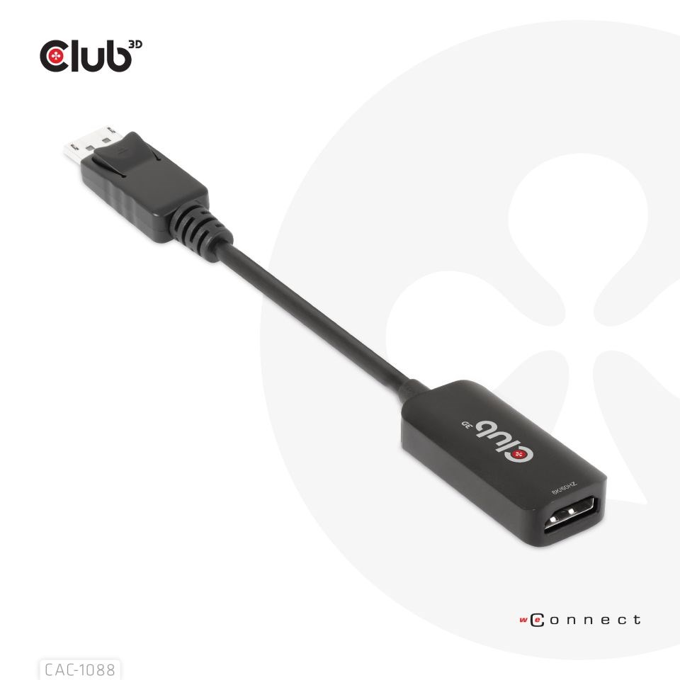 Club3D Active DisplayPort adaptér 1.4 na HDMI 4K120HZ HDR (M/ F),  čierna1 
