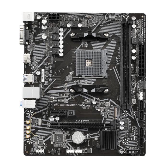 GIGABYTE MB Sc AM4 A520M K V2,  AMD A520M,  2xDDR4,  1xHDMI,  1xVGA,  mATX2 