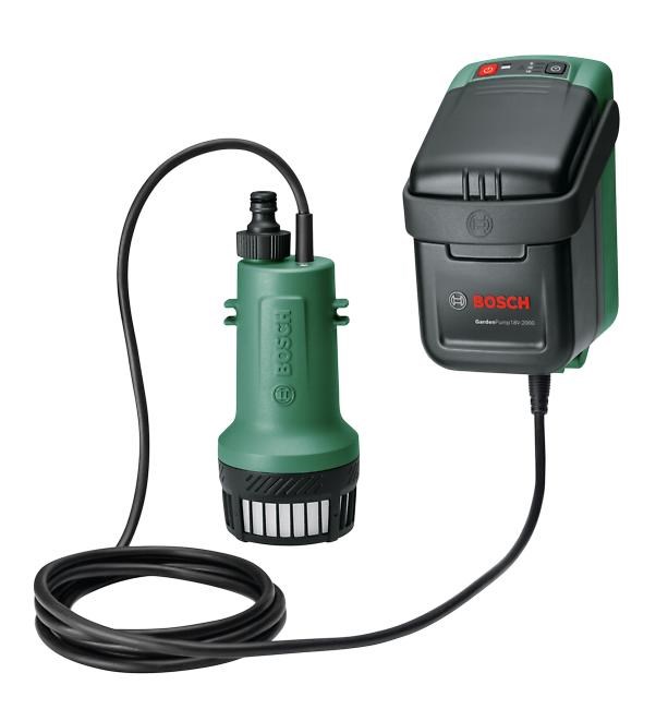 BOSCH GardenPump 18V-2000,  akumulátorové čerpadlo na dešťovou vodu,  18 V,  2000 l/ h,  akumulátor 2.5 Ah0 