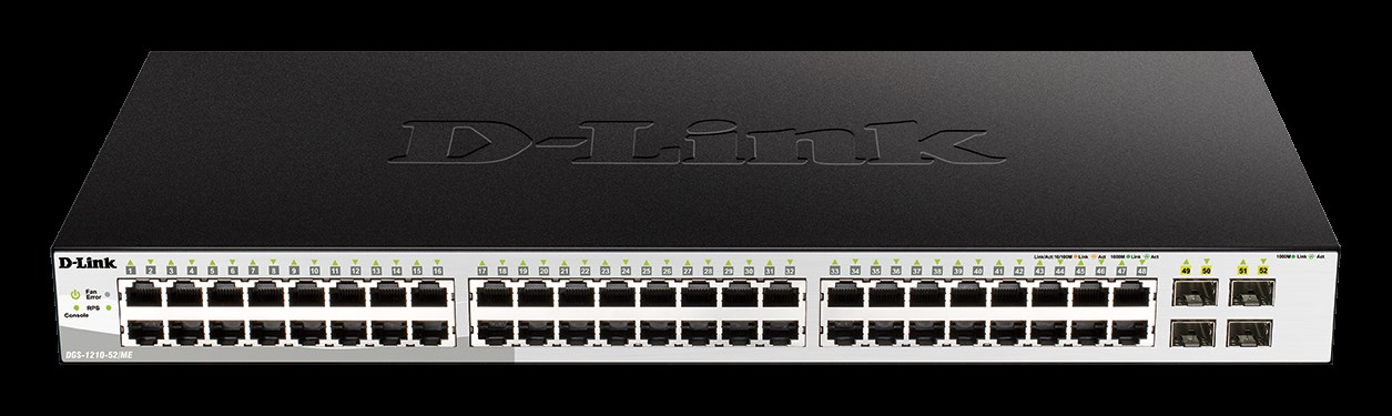 D-Link DGS-1210-52/ ME/ E 48-Port 10/ 100/ 1000BASE-T + 4-Port 1 Gbps SFP Ports Metro Ethernet0 