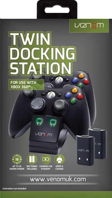 VENOM VS2891 Xbox 360 Black Twin Docking Station + 2 batteries2 
