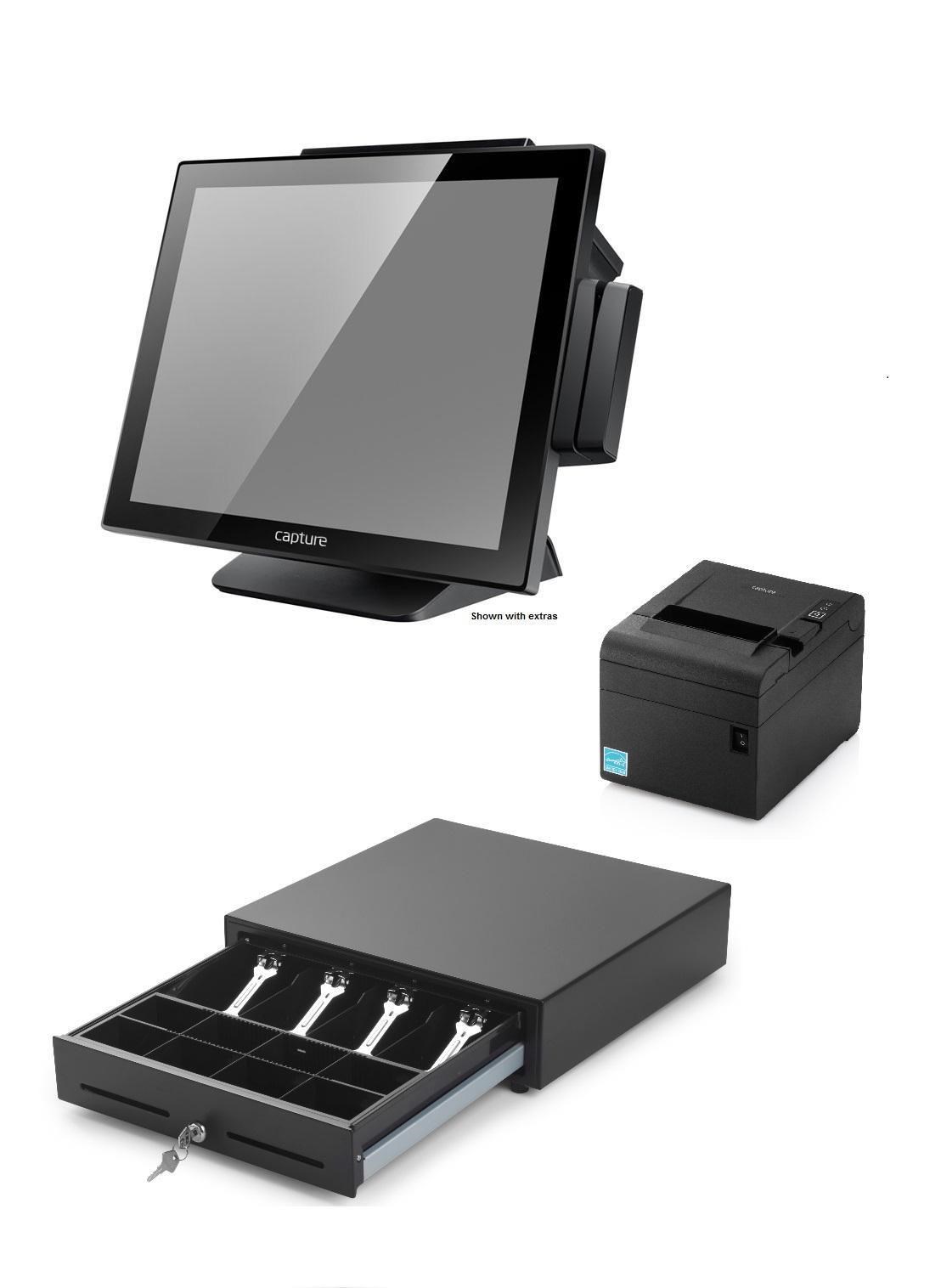 Capture POS In a Box,  Swordfish POS system J1900 + Thermal Printer + 410 mm Cash Drawer (with Windows 10 IoT)0 