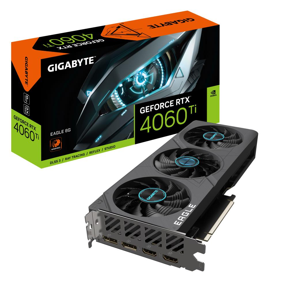 GIGABYTE VGA NVIDIA GeForce RTX 4060 Ti EAGLE 8G, 8G GDDR6, 2xDP, 2xHDMI3 