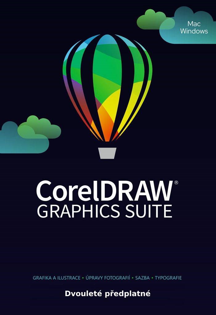 CorelDRAW Graphics Suite 2 roky pronájmu licence (5-50) EN/FR/DE/IT/SP/BP/NL/CZ/PL0 