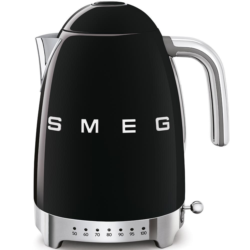 Smeg KLF04BLEU rychlovarná konvice,  1, 7 l (7 šálků),  2400 W,  styl 50. let,  řízení teploty,  7 programů,  černá1 