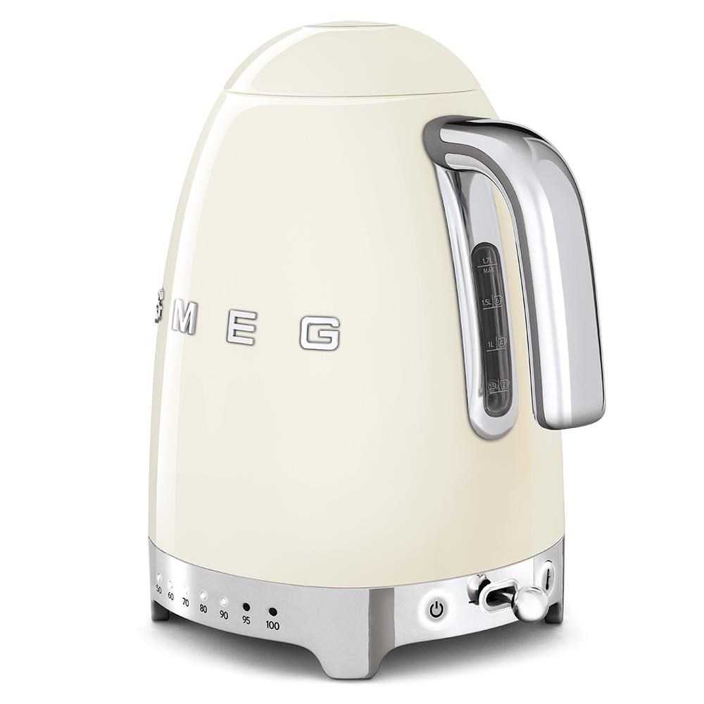 Smeg KLF04CREU rychlovarná konvice,  1, 7 l (7 šálků),  2400 W,  styl 50. let,  řízení teploty,  7 programů,  krémová0 
