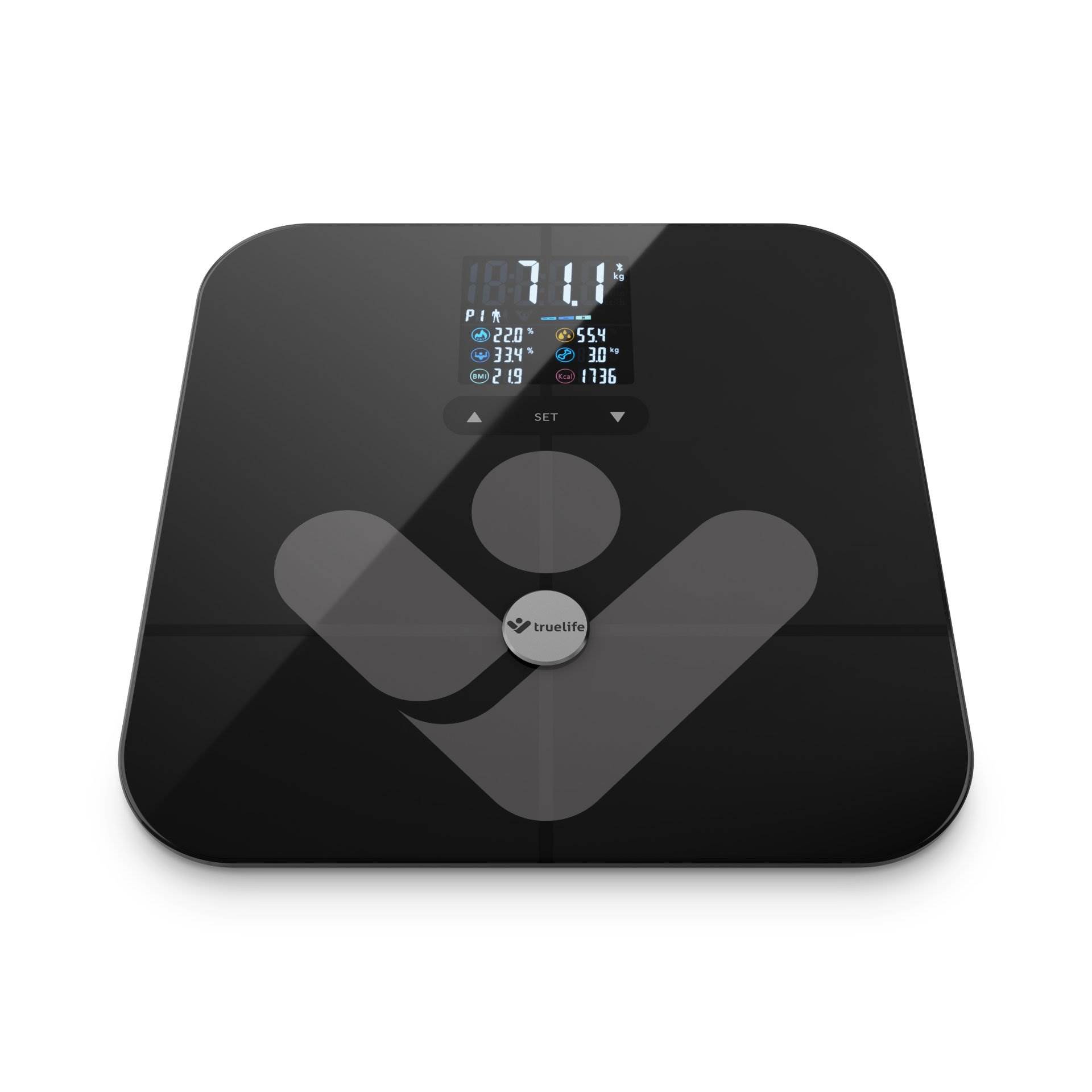 TrueLife FitScale W7 BT - Bioelektrická impedanční bluetooth váha - černá10 