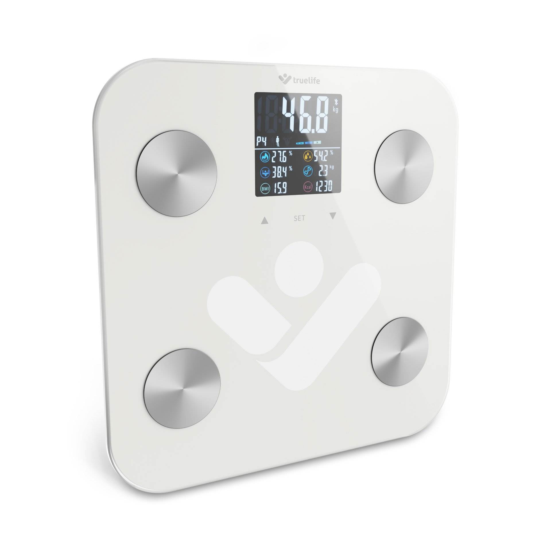 TrueLife FitScale W7 BT - Bioelektrická impedanční bluetooth váha - bílá9 