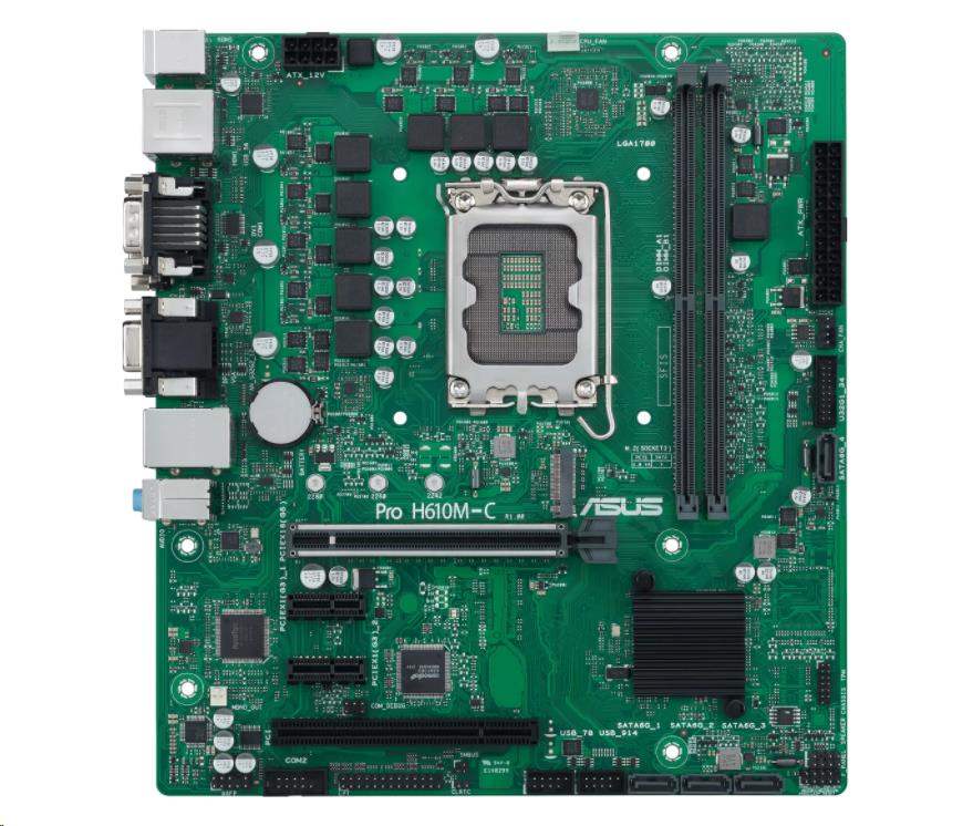 ASUS MB Sc LGA1700 PRO H610M-C-CSM,  Intel H610,  2xDDR5,  1xDP,  1xHDMI,  1xDVI,  1xVGA,  mATX1 