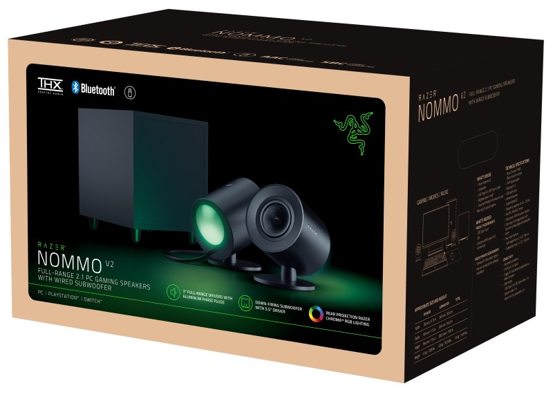 RAZER reproduktor Nommo V2,  2.1 Reproduktory se Subwooferem,  RGB8 