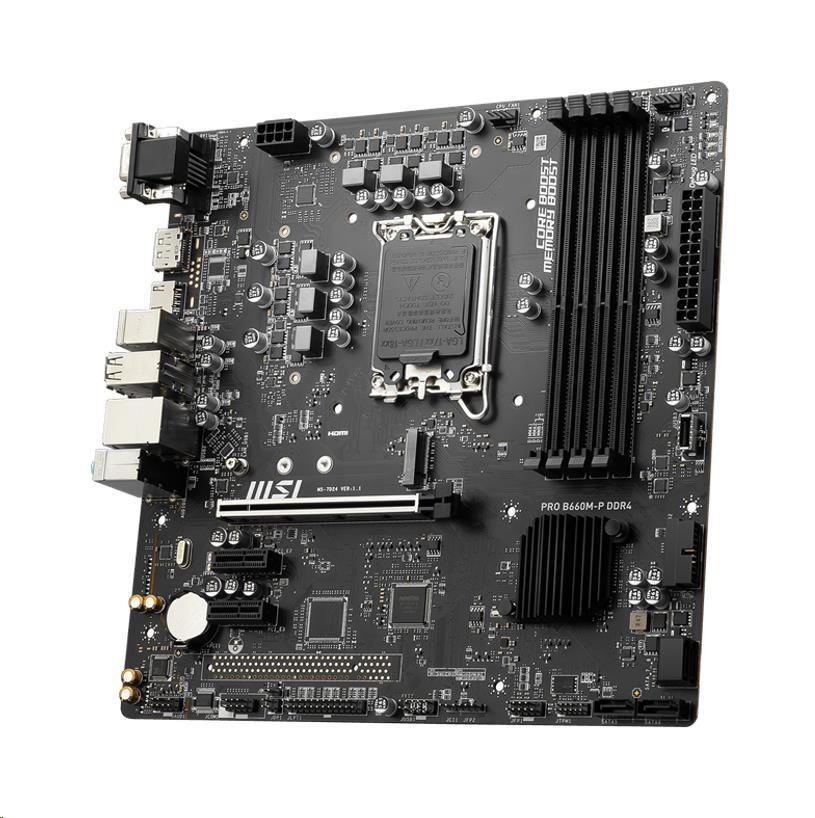 MSI MB Sc LGA1700 PRO B660M-P DDR4,  Intel B660,  4xDDR4,  1xDP,  1xHDMI,  1xVGA,  mATX4 