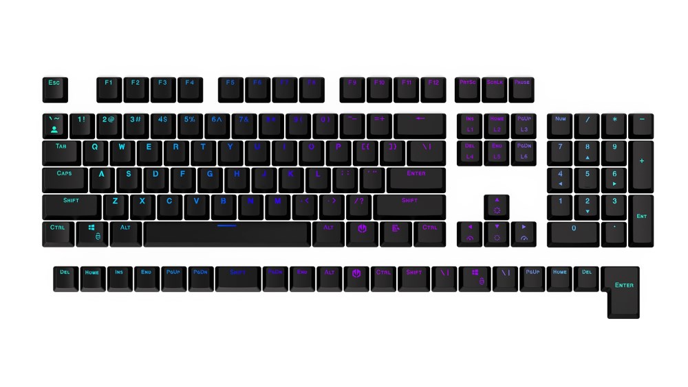 Endorfy klávesy PBT Double shot,  černá1 