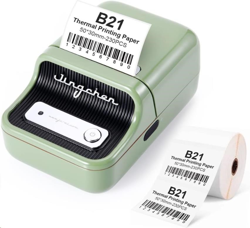 Niimbot Tiskárna štítků B21S Smart, zelená + role štítků 210ks6 
