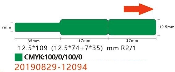 Niimbot štítky na kabely RXL 12, 5x109mm 65ks Green pro D11 a D1102 