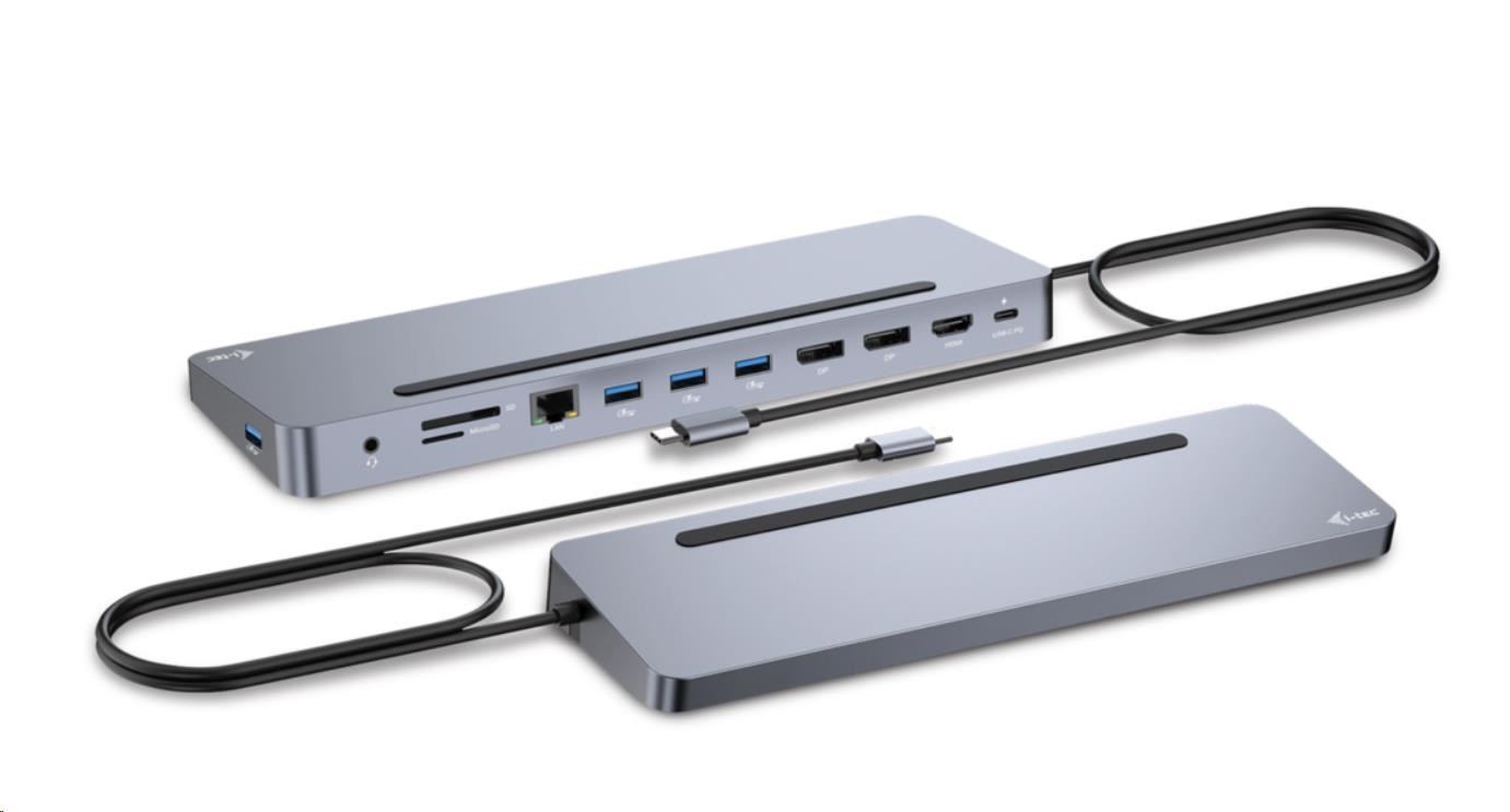 i-tec USB-C Metal Ergonomic 4K 3x Display Docking Station,  PD 100W + i-tec Universal Charger 100W (bundle)0 